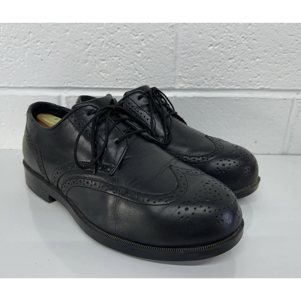 Drew Clayton Wingtip Black Oxford Comfort Shoes / Mens 10.5 6E